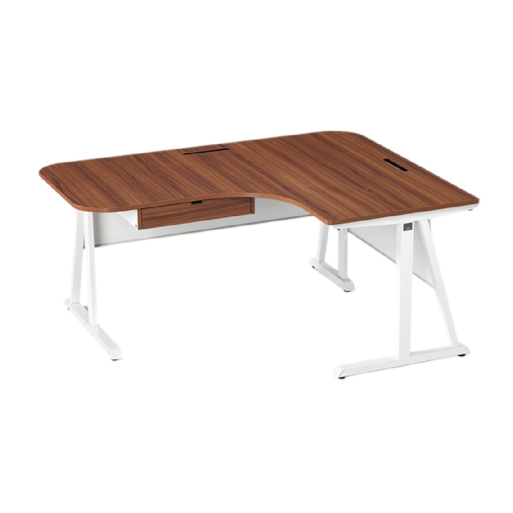 **Technische Titel in het Nederlands:** L-vormig bureautafel met opberglade en kabeldoorvoer