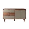 **Technische titel in het Nederlands: Moderne houten dressoir met vier lades en deuren**