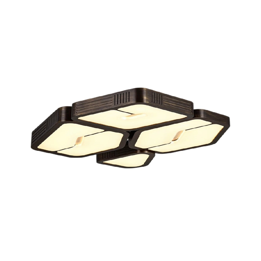 **Technisch Titel in het Nederlands: Modern Plafondlamp met Vijf LED-panelen en Strakke Vormgeving**