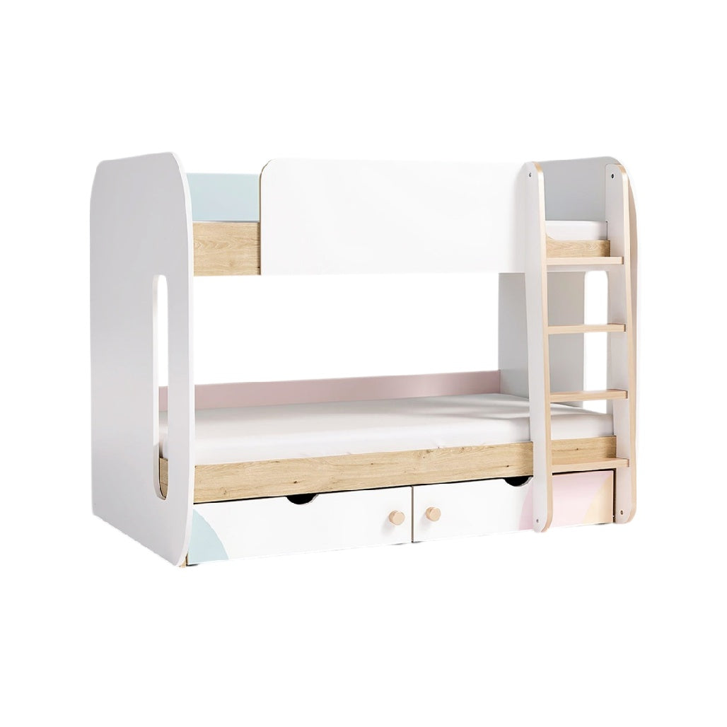 **Stapelbed met Opbergbakken en Modern Design**