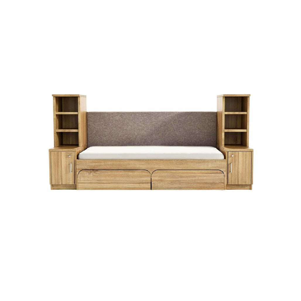 **Technische titel in het Nederlands: Moderne multifunctionele opbergbed met boekenplanken**